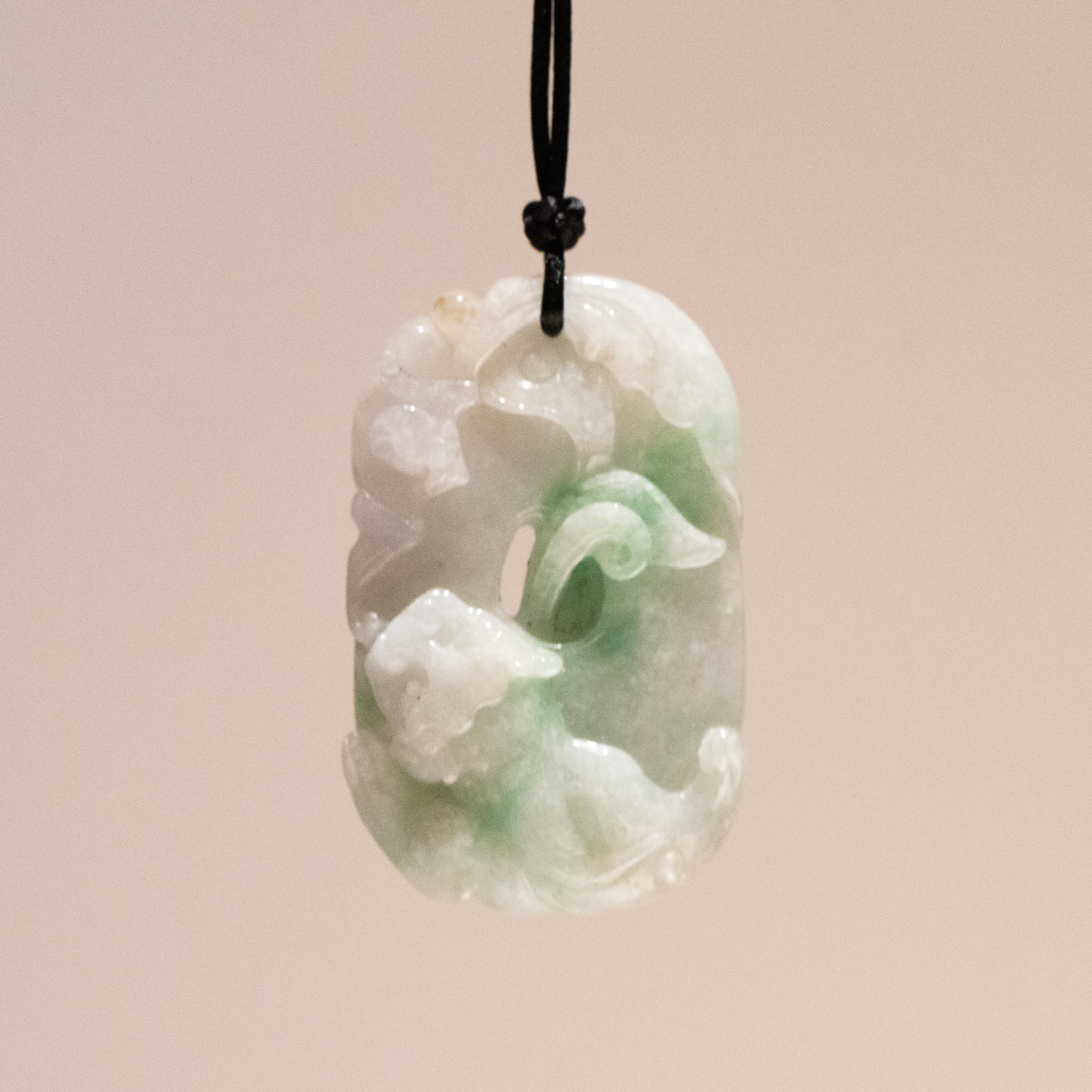 Carved Dragon Jade Pendant Natural Untreated Burmese Jade