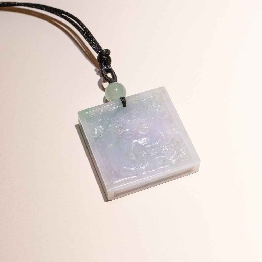 Carved Dragon Jade Pendant Natural Untreated Burmese Jade