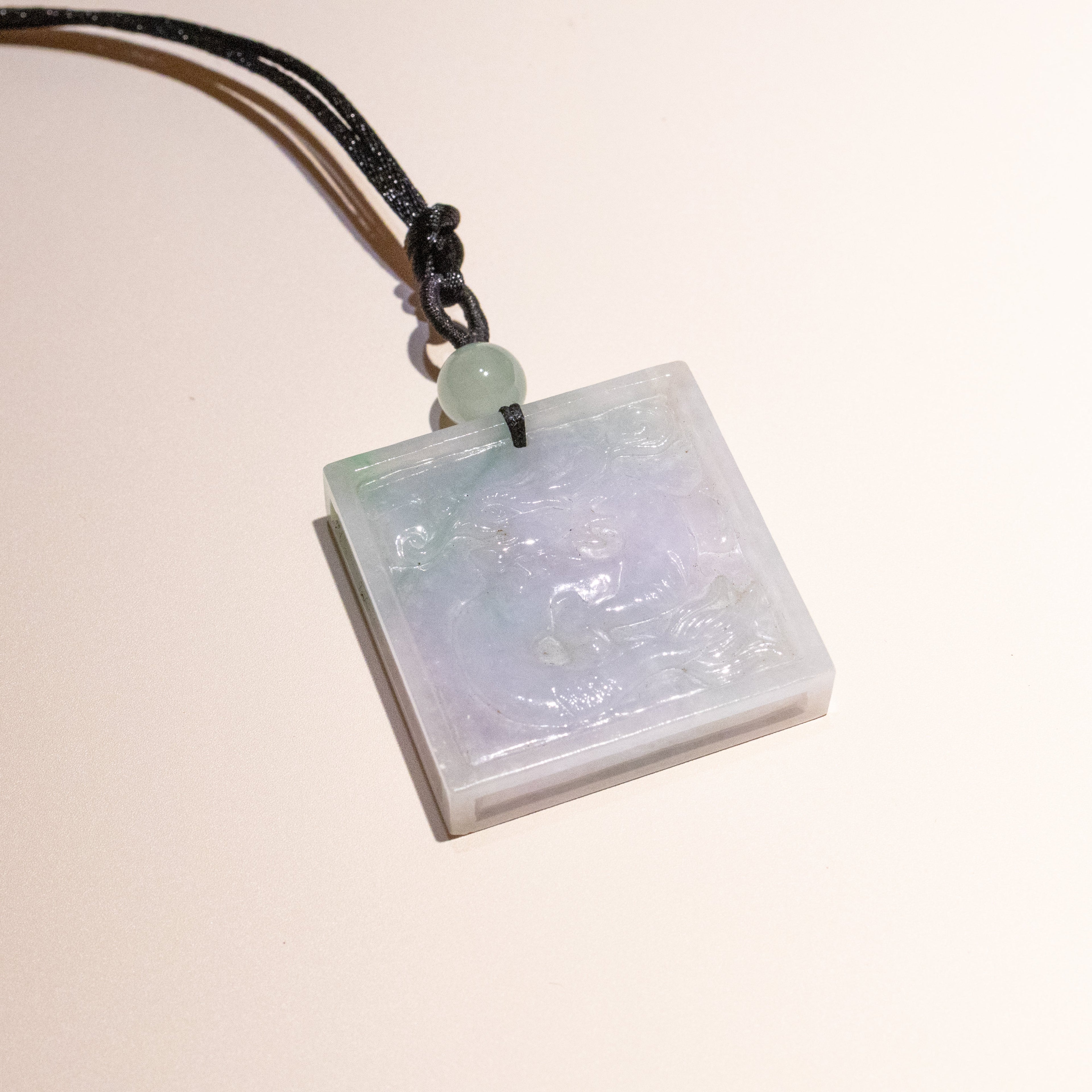 Carved Dragon Jade Pendant Natural Untreated Burmese Jade