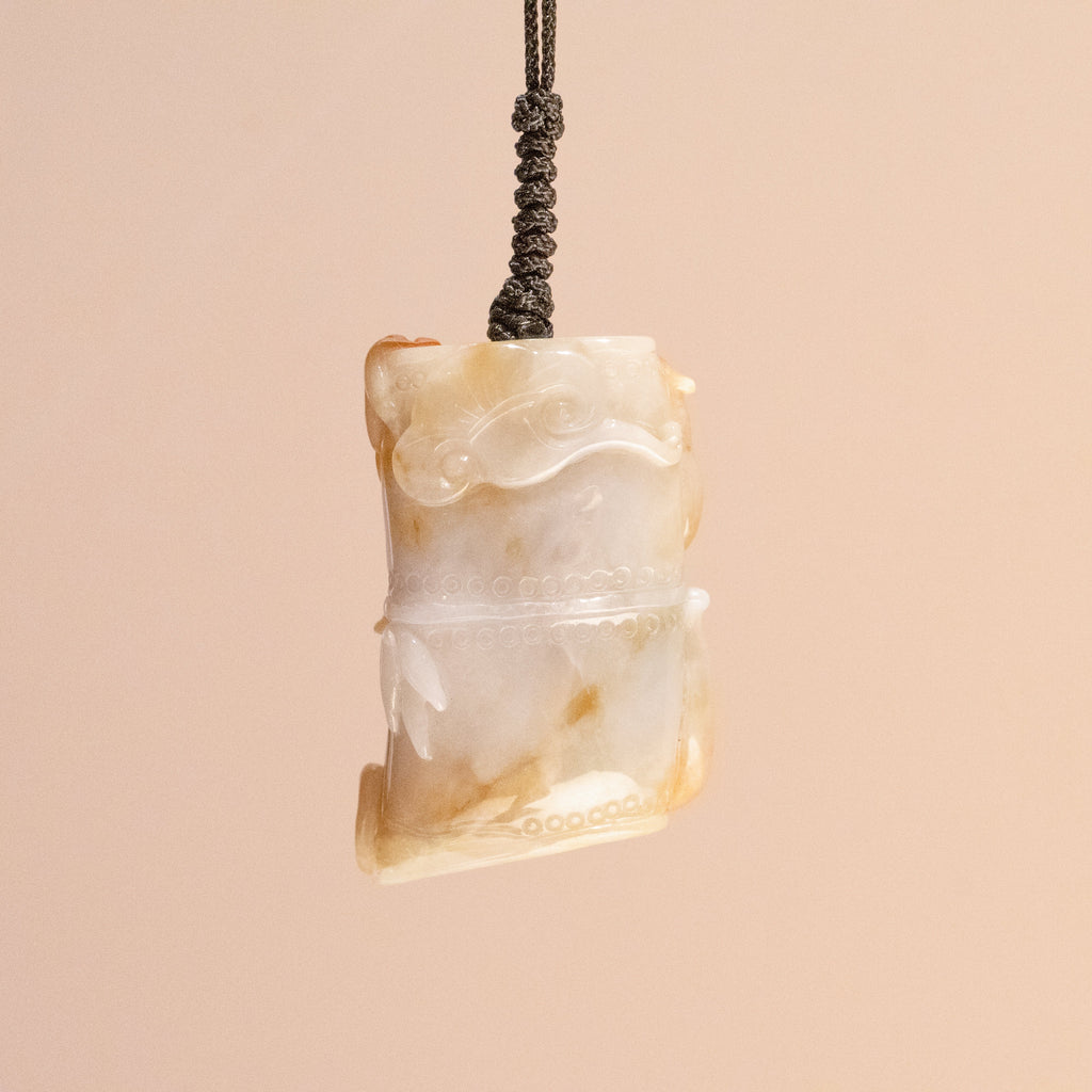 Carved Dragon Jade Pendant Natural Untreated Burmese Jade