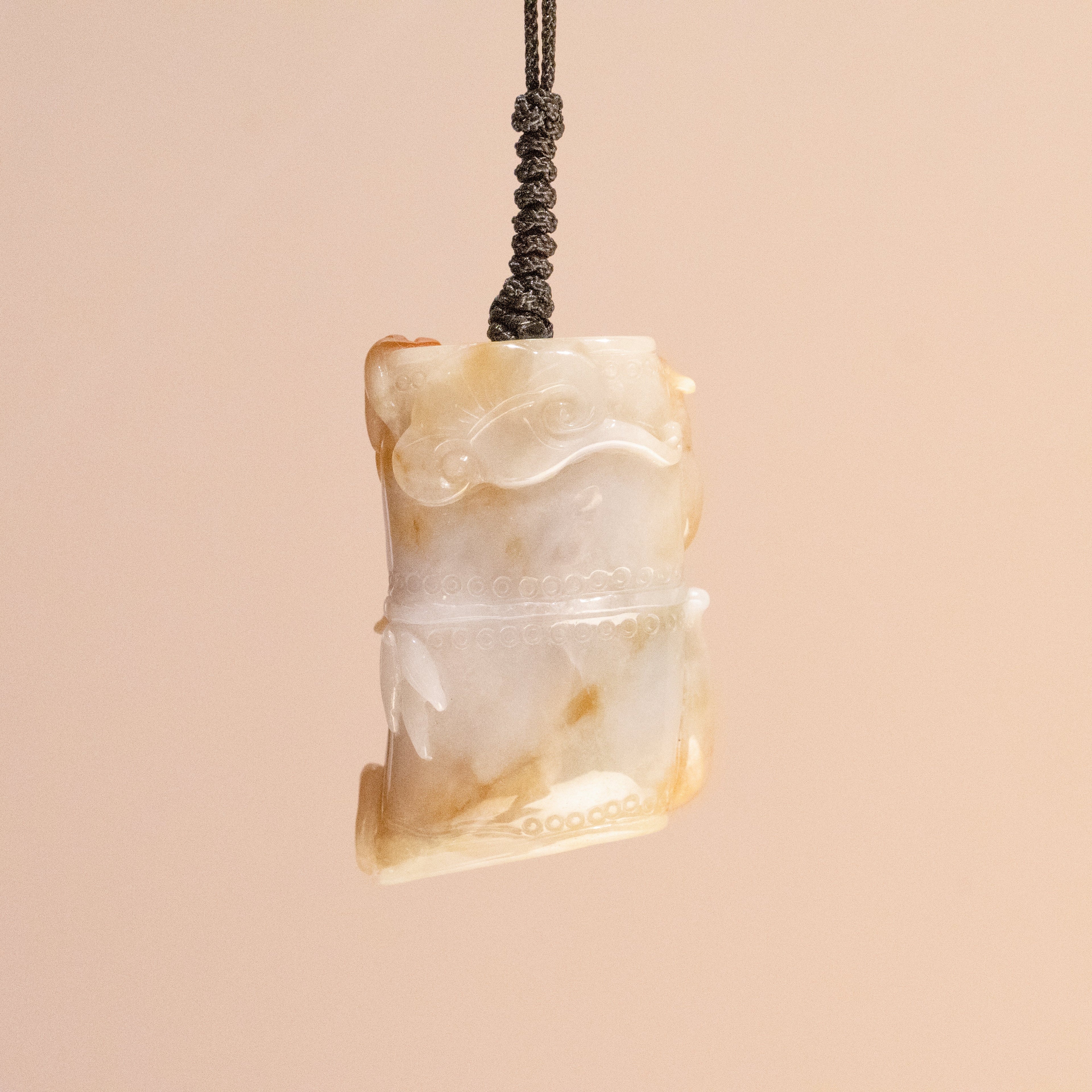 Carved Dragon Jade Pendant Natural Untreated Burmese Jade