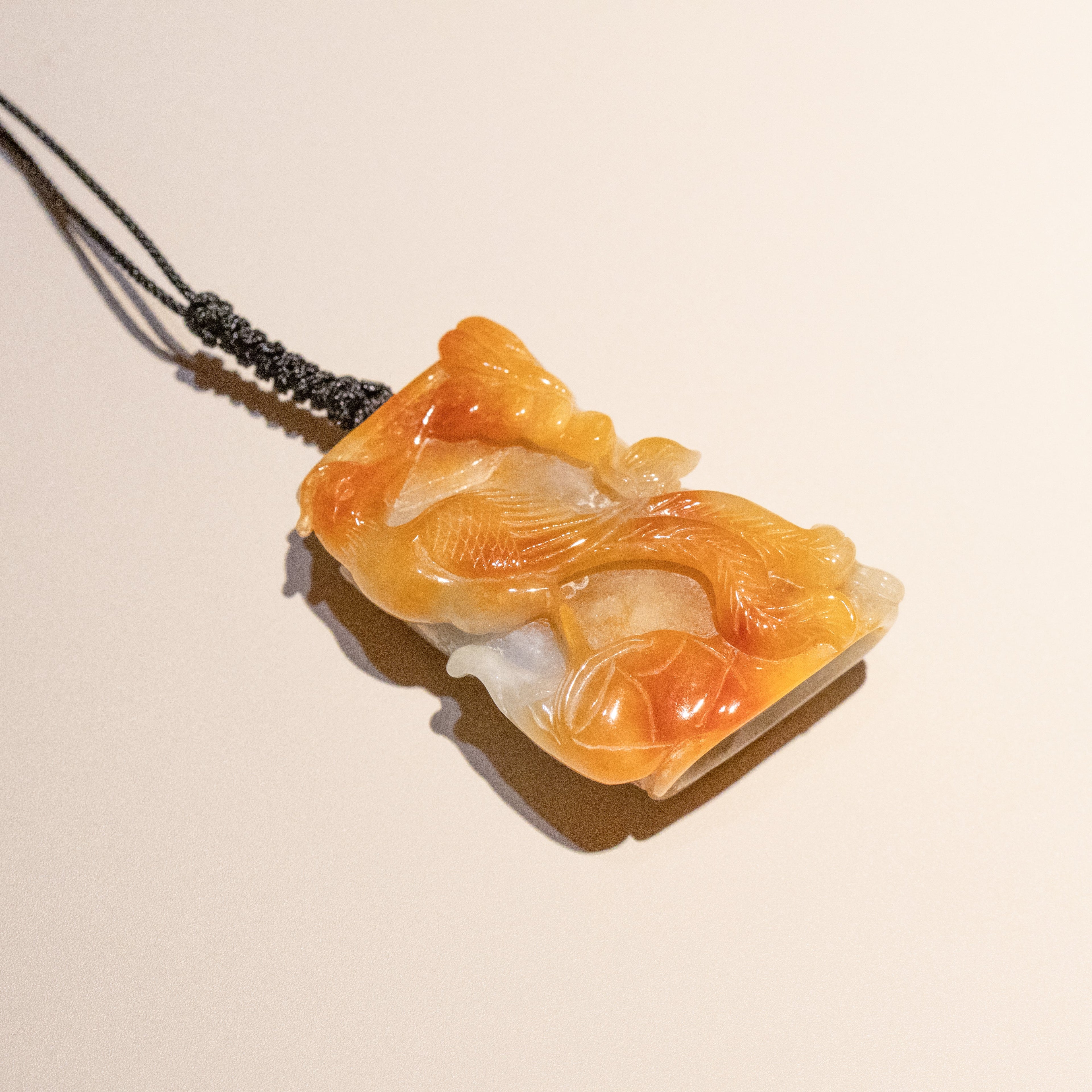 Carved Dragon Jade Pendant Natural Untreated Burmese Jade