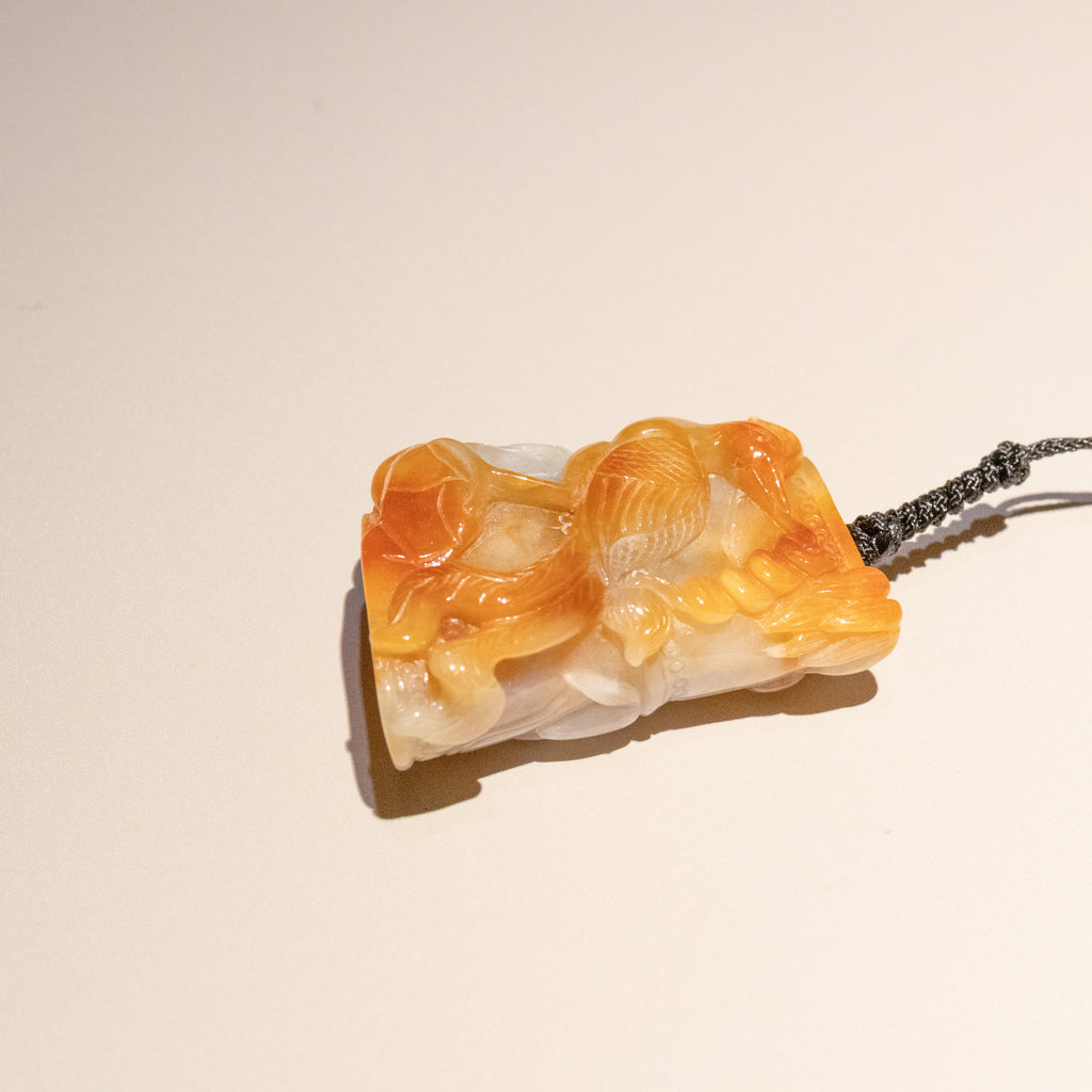 Carved Dragon Jade Pendant Natural Untreated Burmese Jade