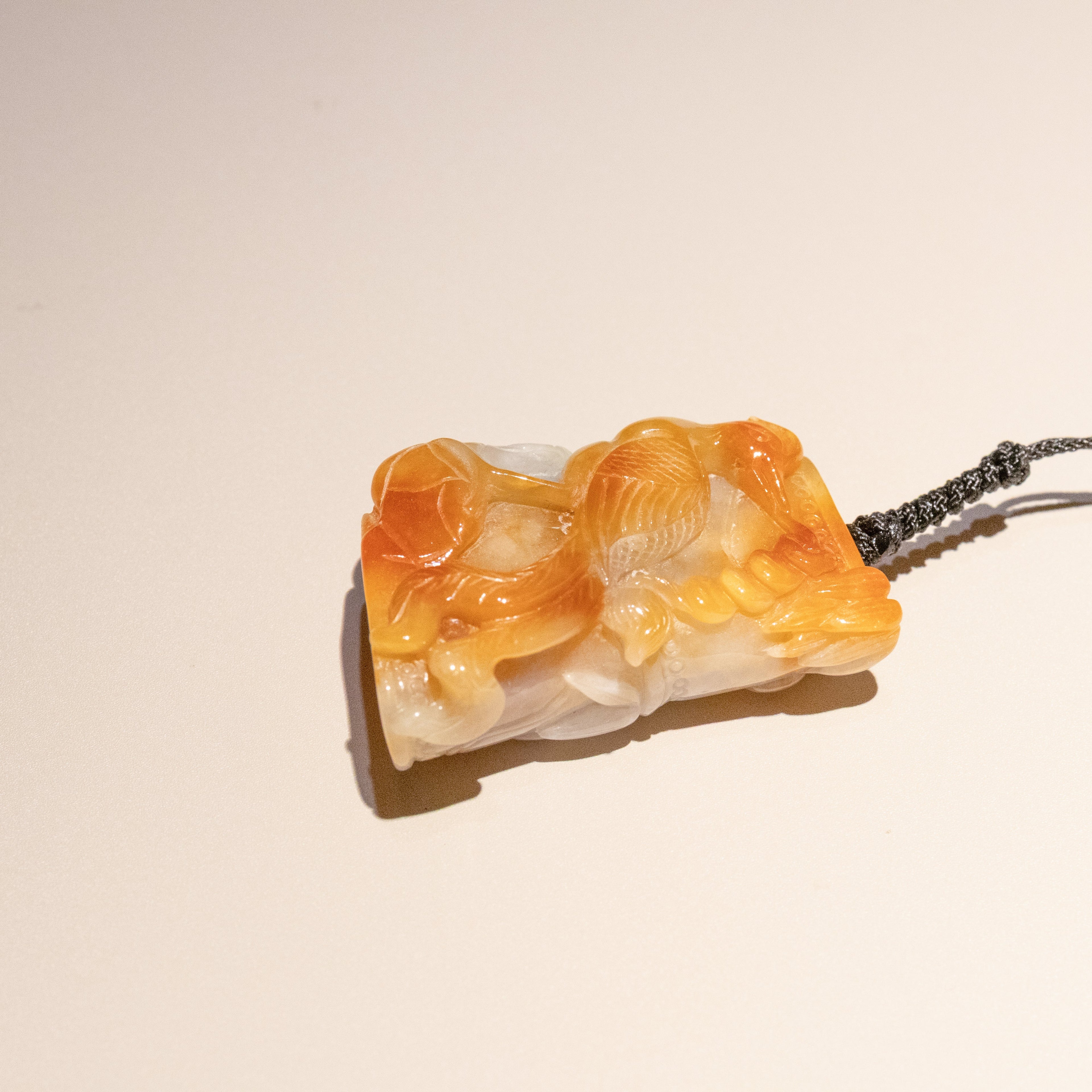 Carved Dragon Jade Pendant Natural Untreated Burmese Jade