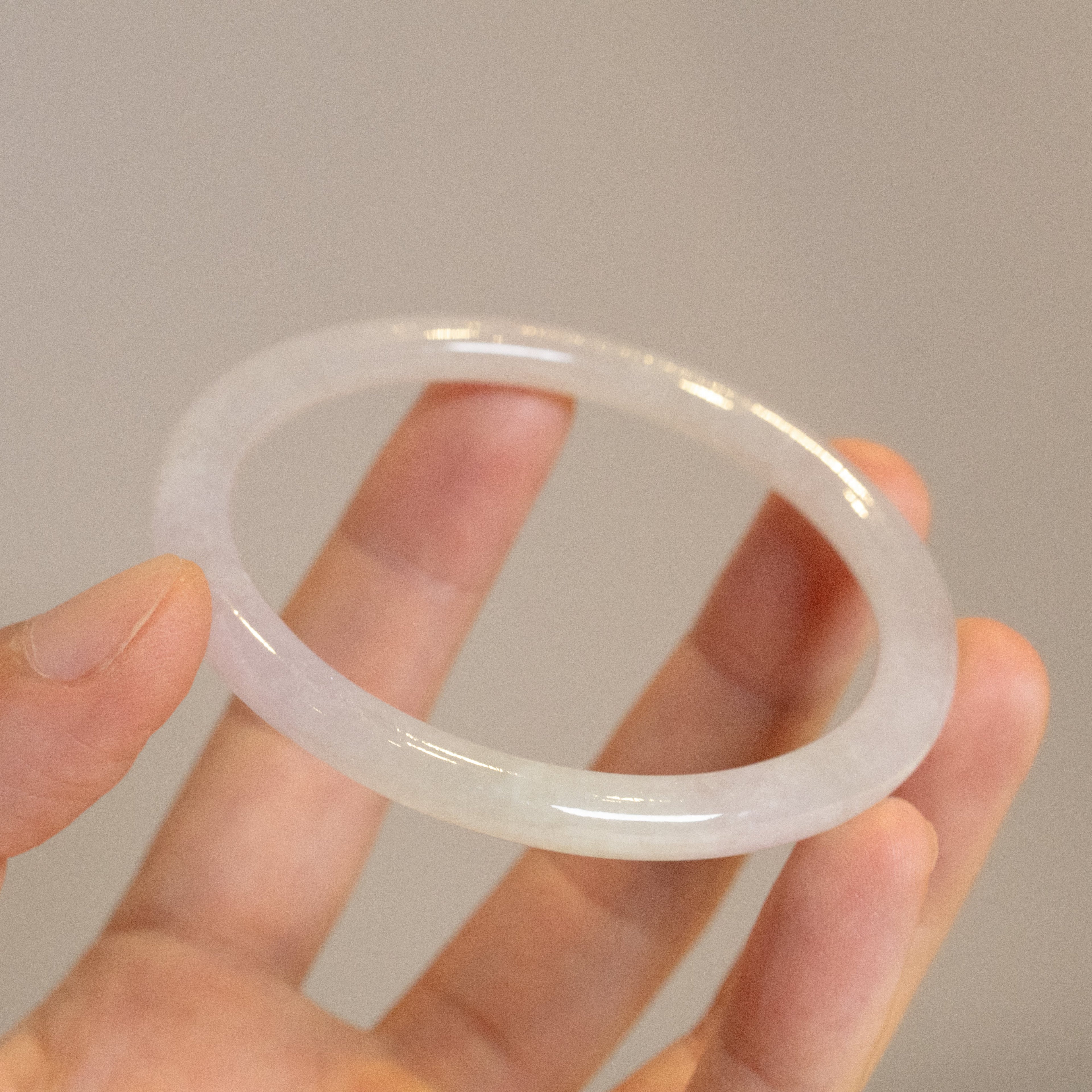 59mm Two-Tone Green Purple Color Jadeite Bangle – Natural Grade-A Jade