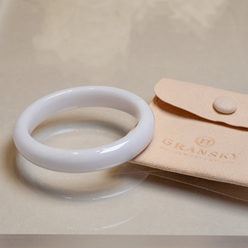 55.6mm Natural Jadeite Real Jade Round Bangle Bracelet