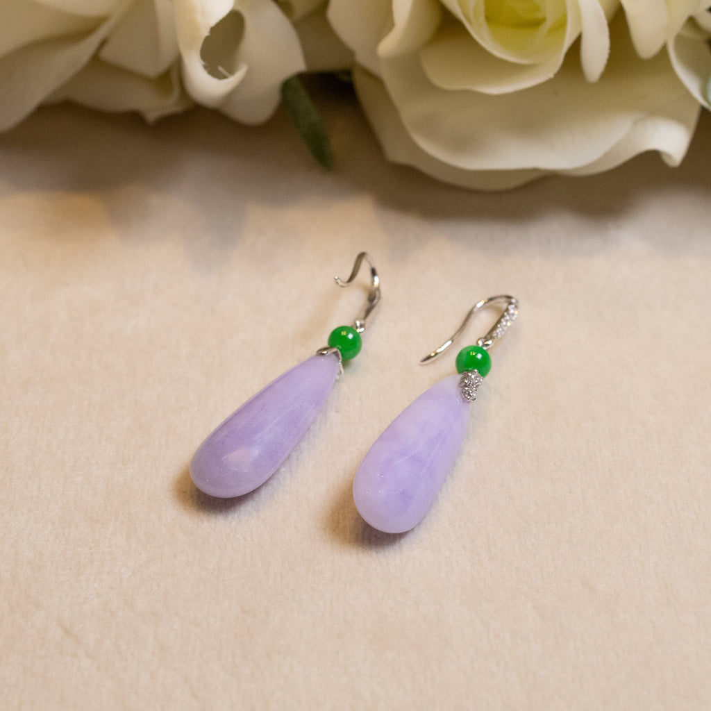 GRANSKY X KATHERINE 18K Gold Inlay Diamond Purple Jade Drop Earring