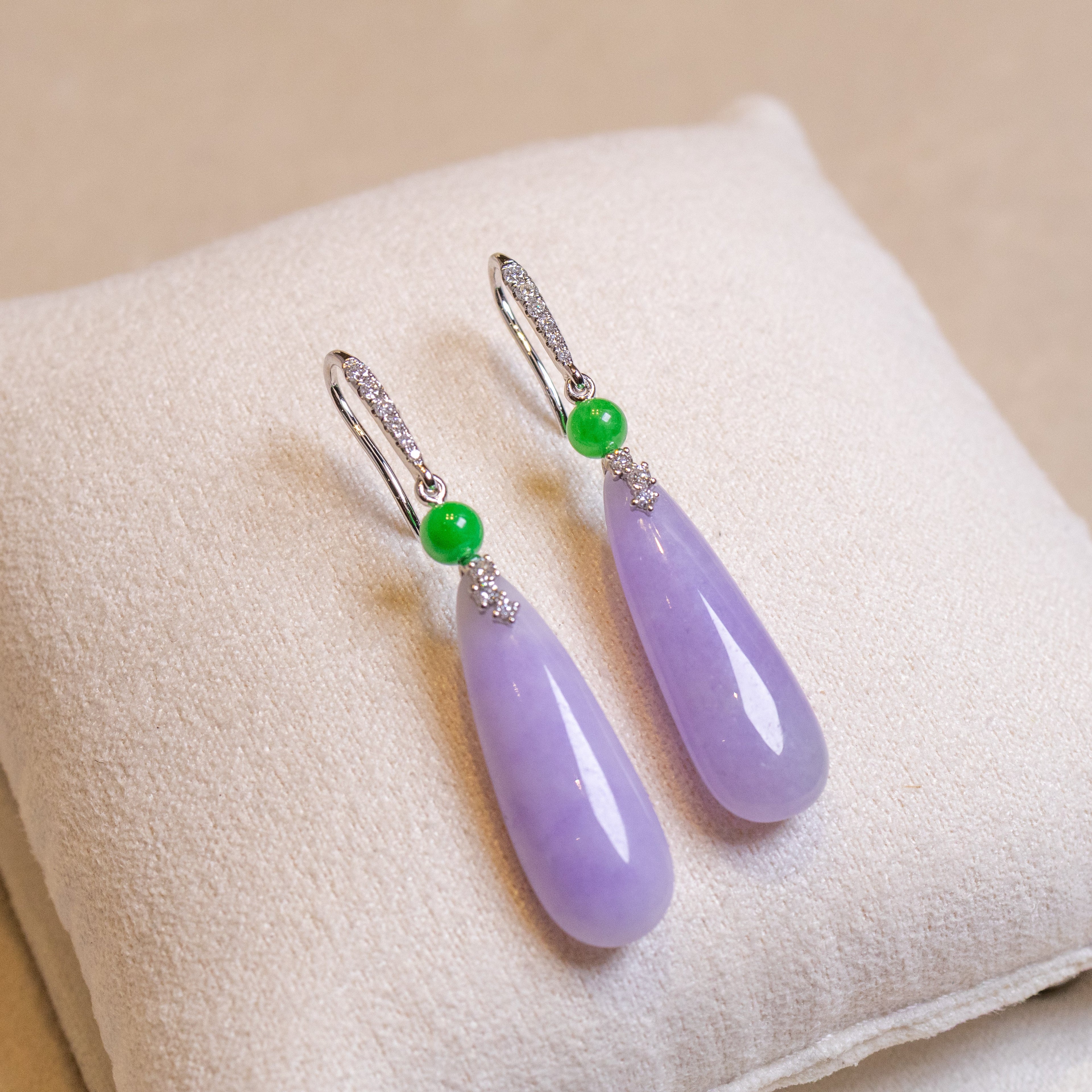 GRANSKY X KATHERINE 18K Gold Inlay Diamond Purple Jade Drop Earring