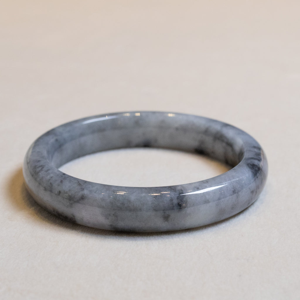 59mm Natural Jadeite Real Jade Gray Bangle Bracelet