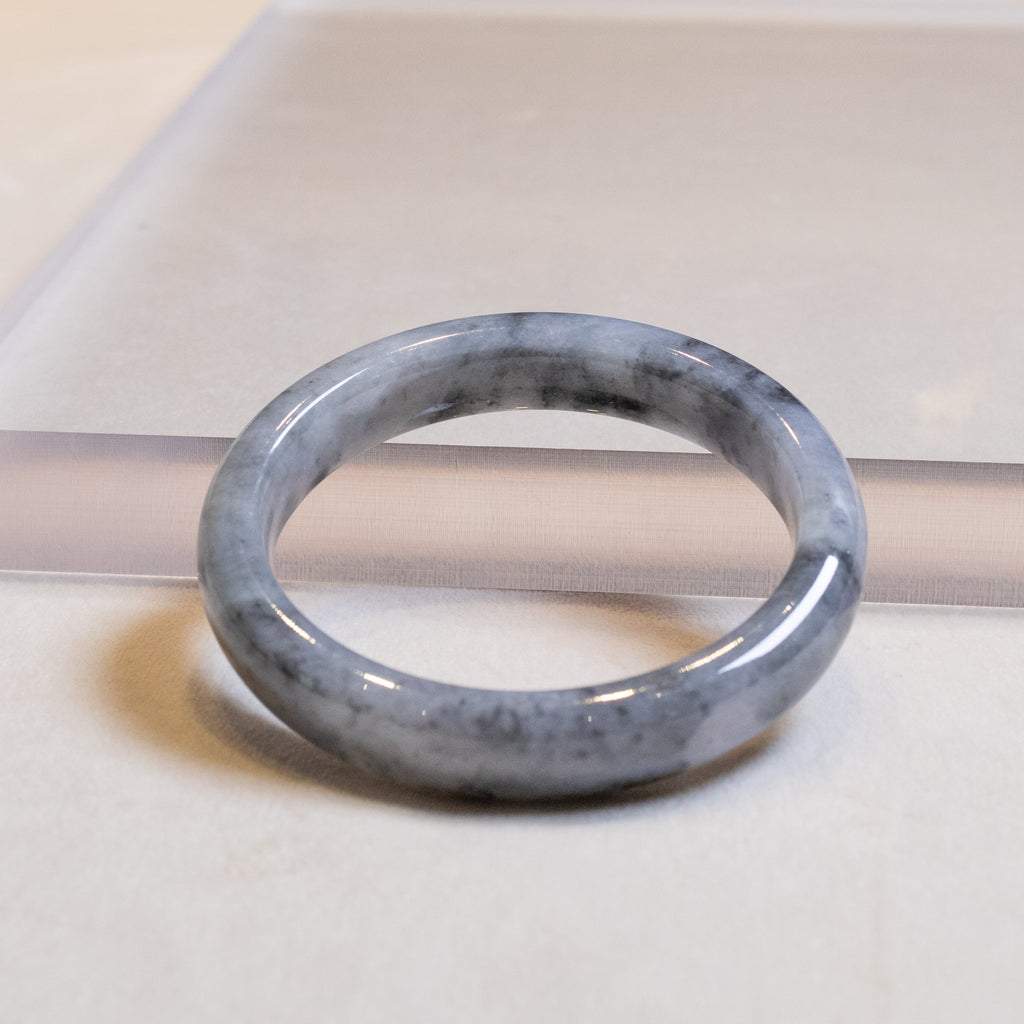 59mm Natural Jadeite Real Jade Gray Bangle Bracelet
