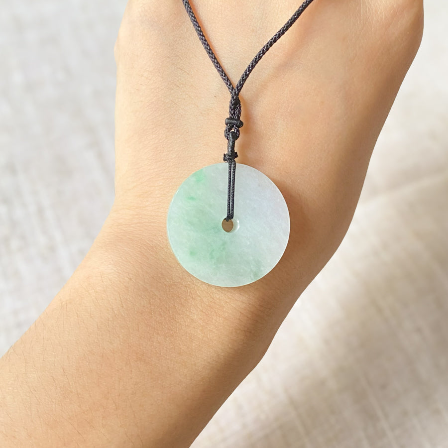 Gransky A-Grade Natural Two Tone Jade Donut Pendant