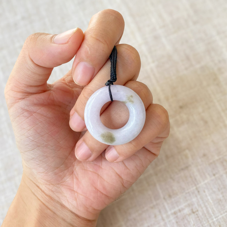 Natural Genuine Purple Donut Jade Pendant Necklace Gifts for Women