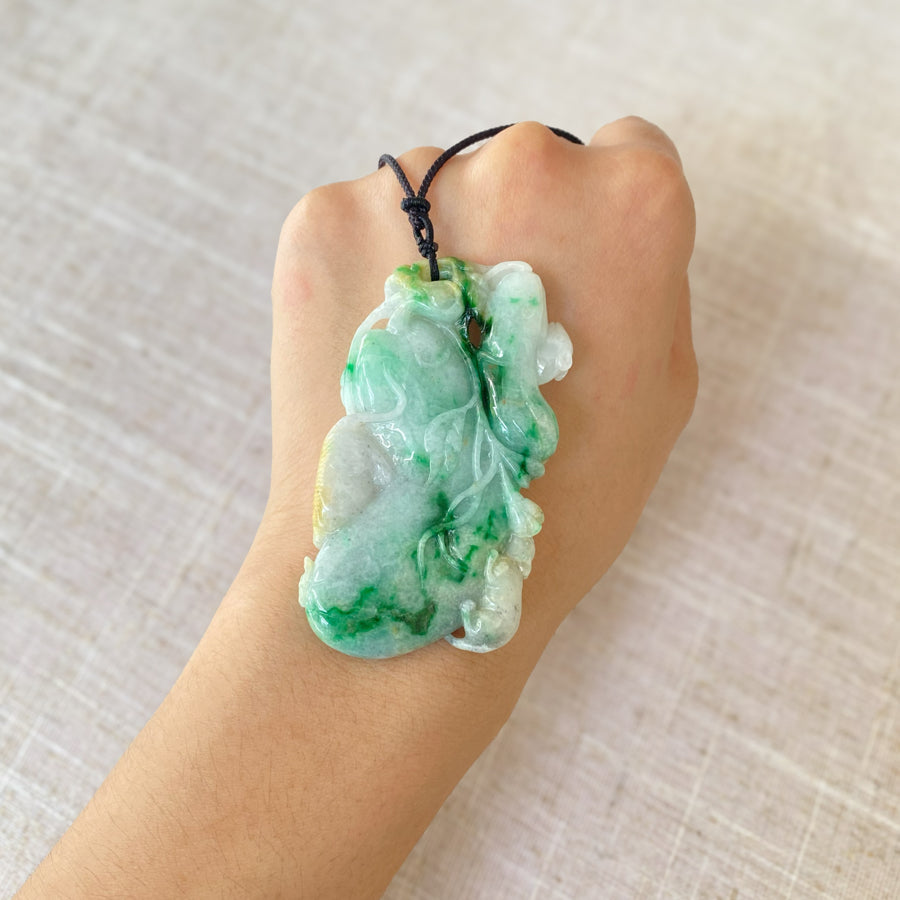 Gransky Handmade Jewelry Beautiful Lotus Jade Pendant Gift for Women