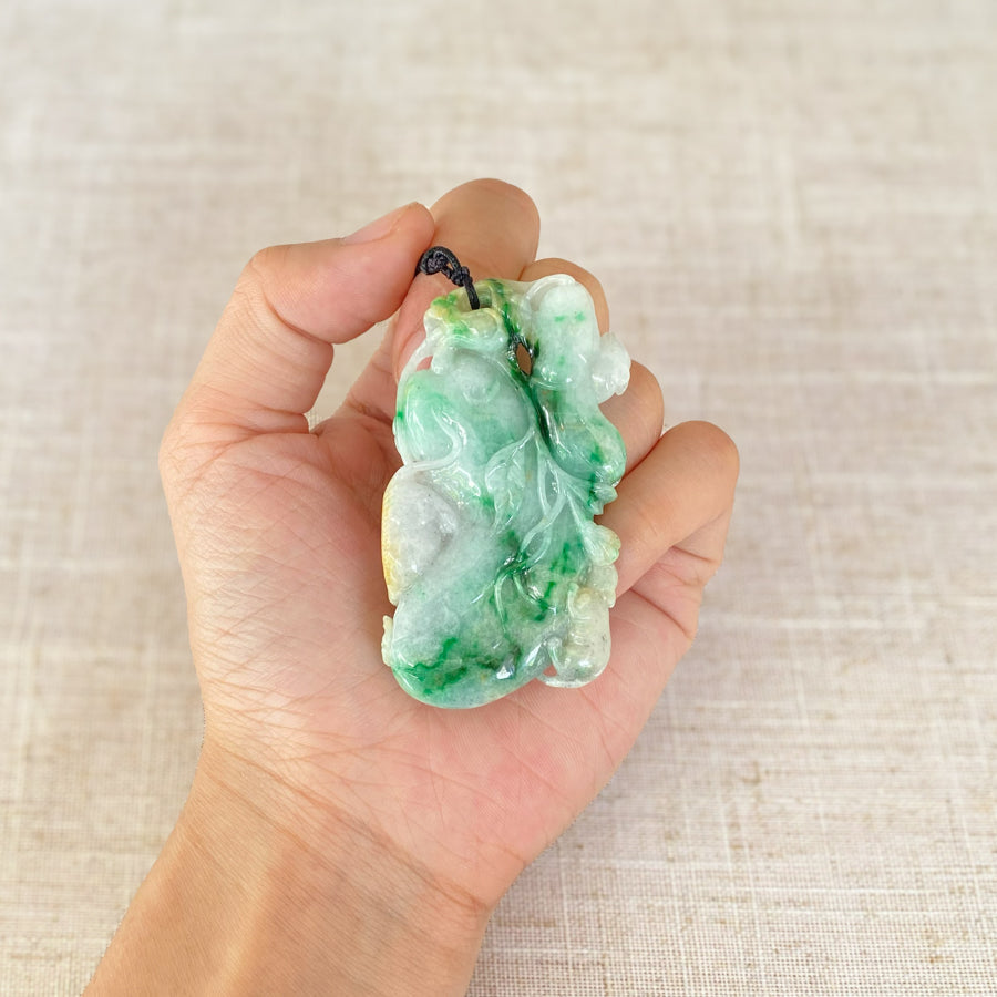 Gransky Handmade Jewelry Beautiful Lotus Jade Pendant Gift for Women