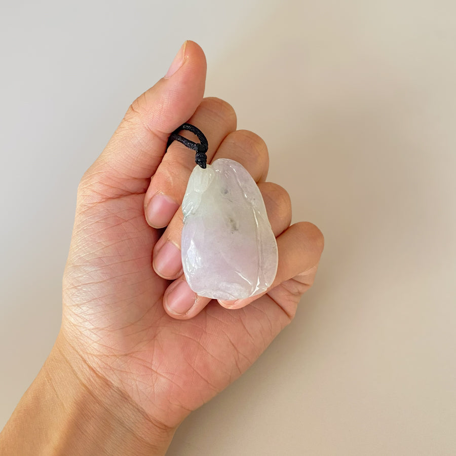 Gransky Dainty Hand Carved Jadeite Purple Jade Melon Pendant