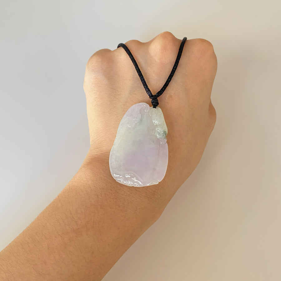Gransky Dainty Hand Carved Jadeite Purple Jade Melon Pendant