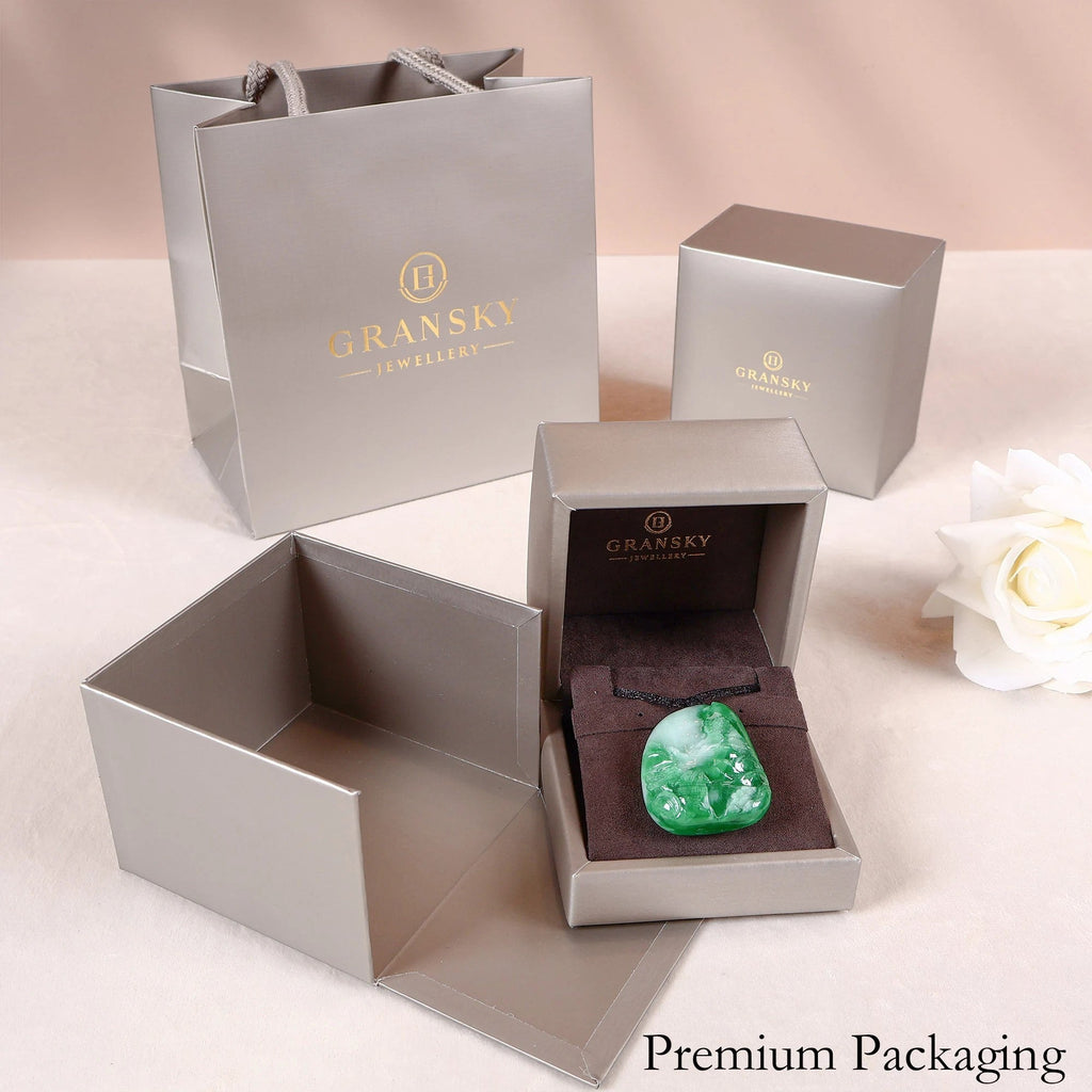 18k Gold Diamond Green Butterfly Jade Pendant Necklace - Natural Type-A Jade