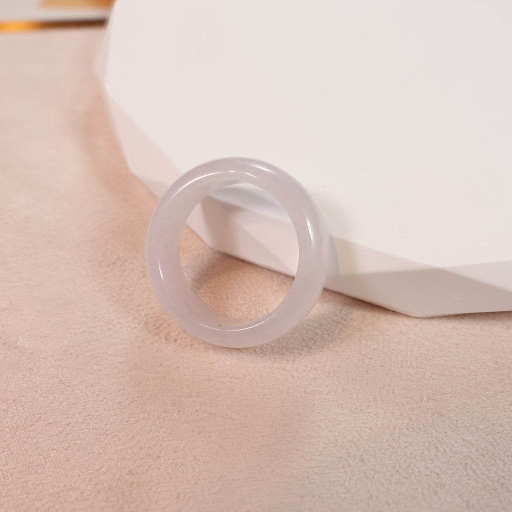 Gransky Handmade Genuine Jadeite Type A Purple Jade Ring