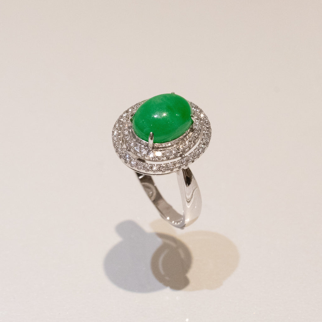 US6.5 Apple Green Jadeite Ring – Natural Untreated Type A Jadeite