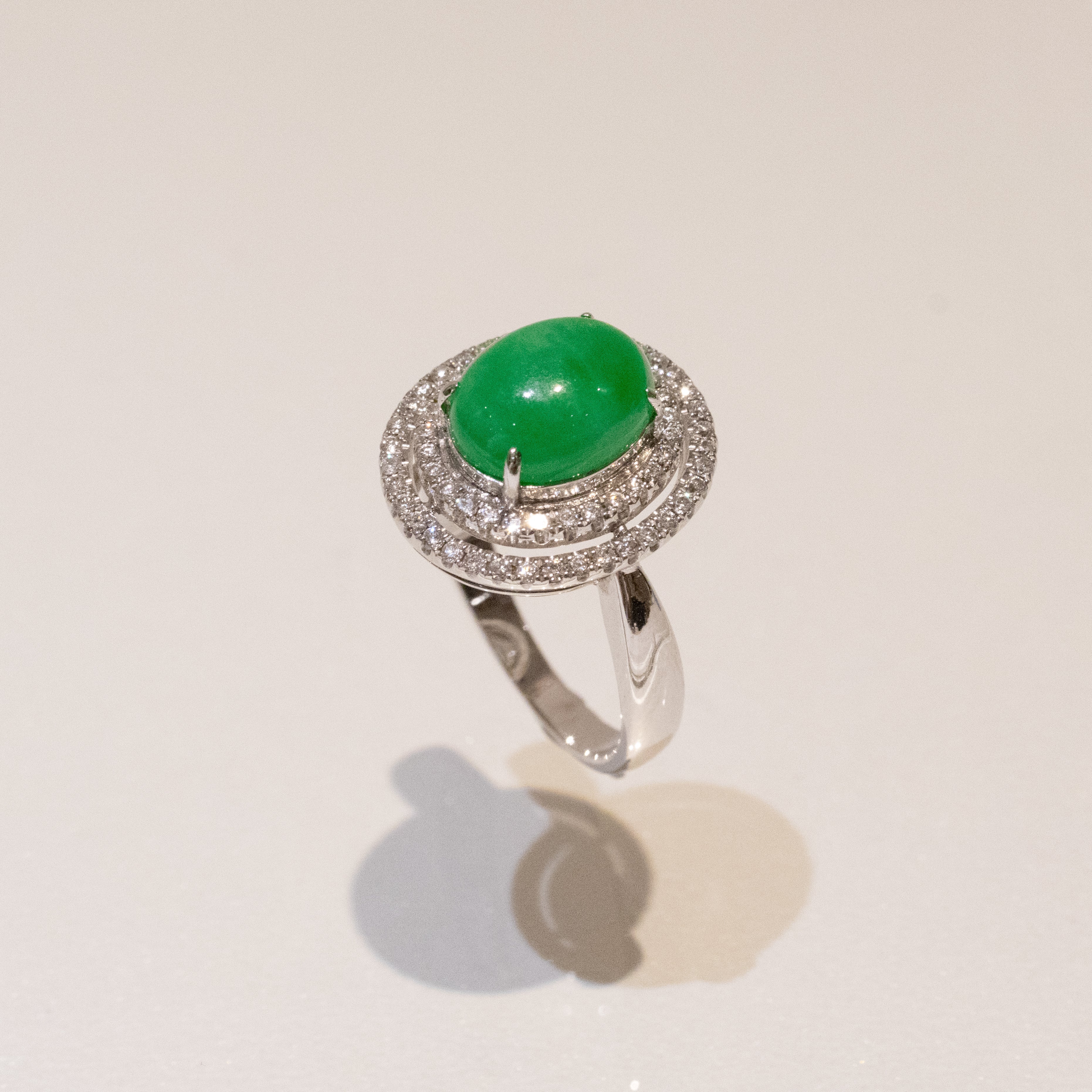 US6.5 Apple Green Jadeite Ring – Natural Untreated Type A Jadeite