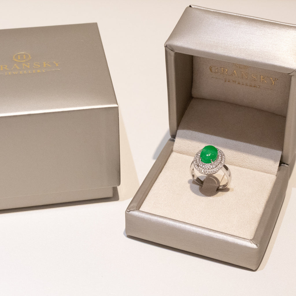 US6.5 Apple Green Jadeite Ring – Natural Untreated Type A Jadeite