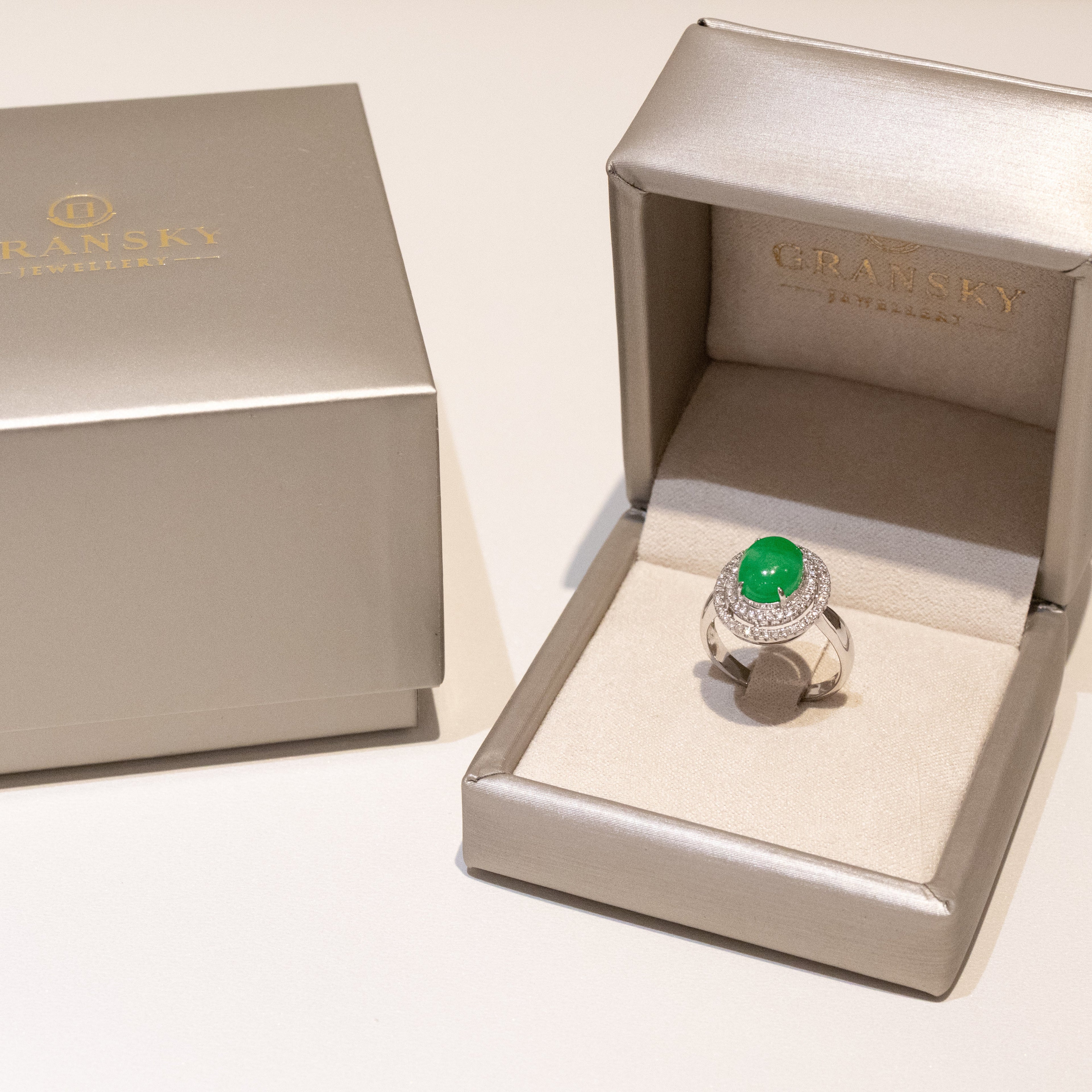 US6.5 Apple Green Jadeite Ring – Natural Untreated Type A Jadeite