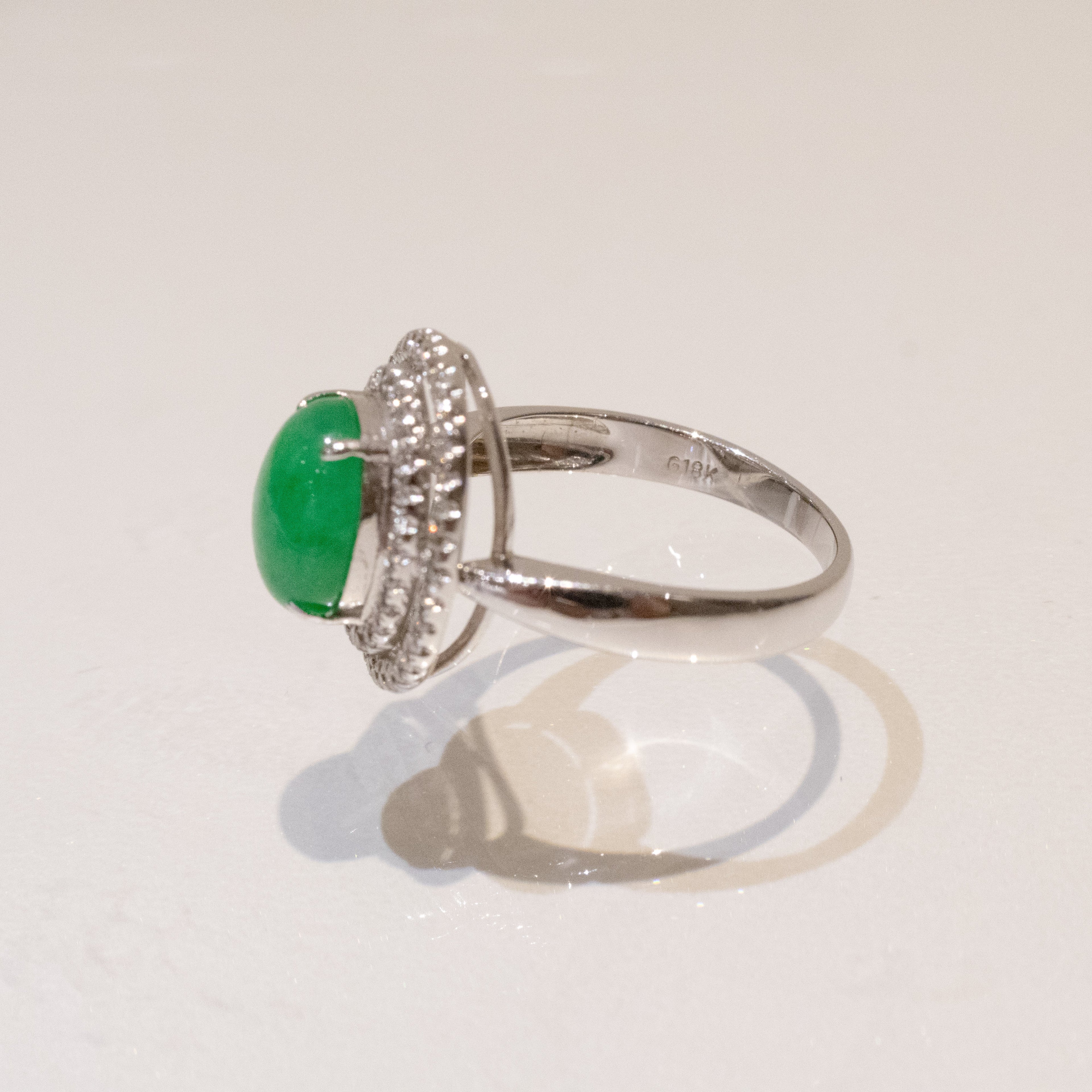 US6.5 Apple Green Jadeite Ring – Natural Untreated Type A Jadeite