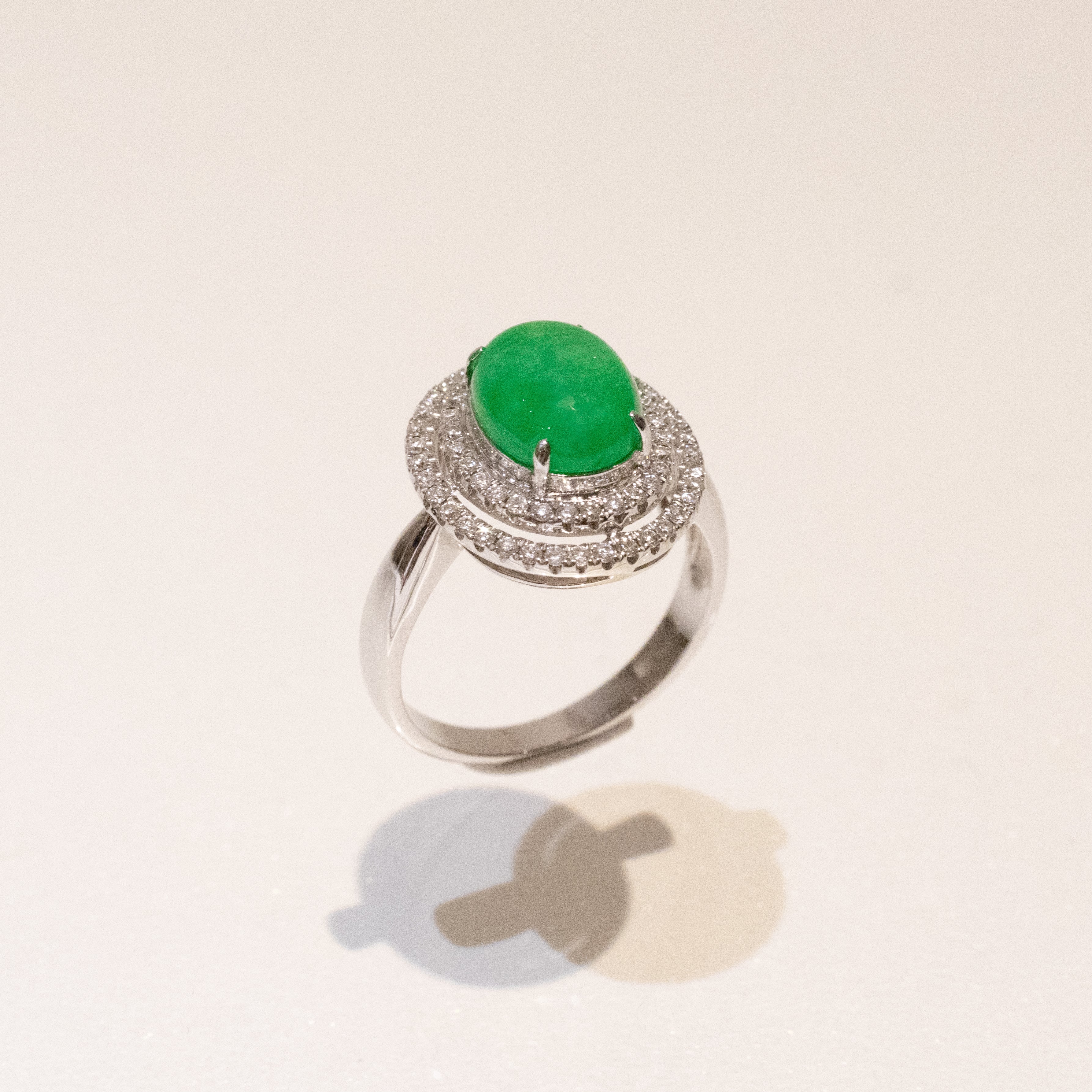 US6.5 Apple Green Jadeite Ring – Natural Untreated Type A Jadeite