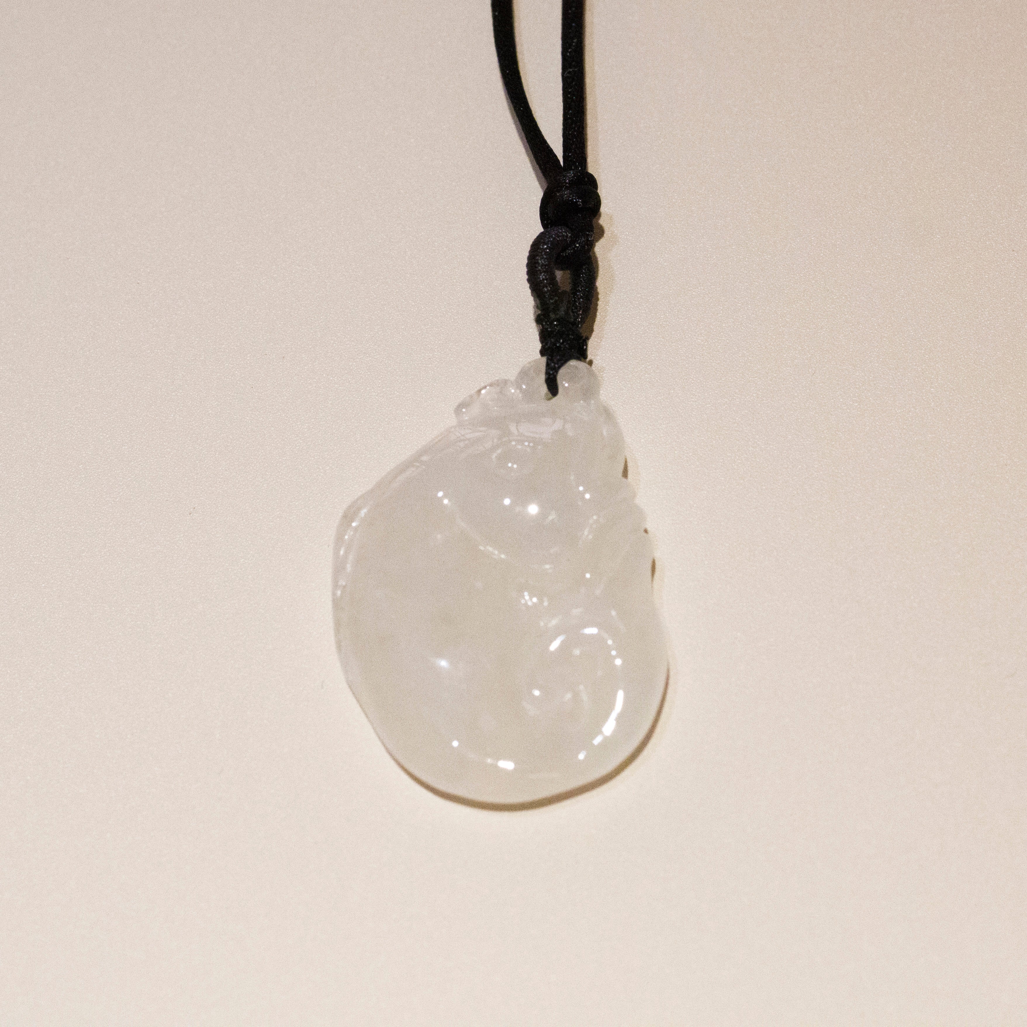 Ruyi White Jade Pendant – Natural Burmese Jadeite