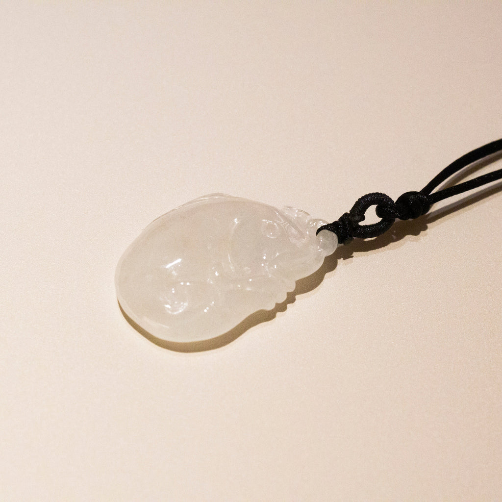 Ruyi White Jade Pendant – Natural Burmese Jadeite