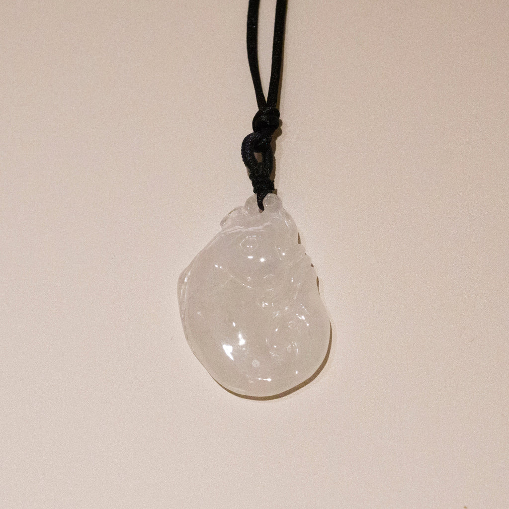 Ruyi White Jade Pendant – Natural Burmese Jadeite