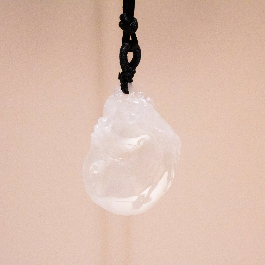 Ruyi White Jade Pendant – Natural Burmese Jadeite