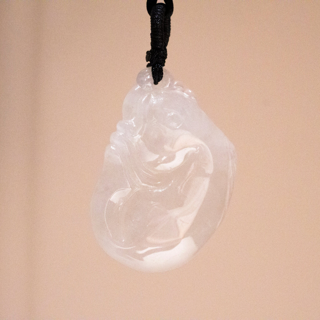 Ruyi White Jade Pendant – Natural Burmese Jadeite