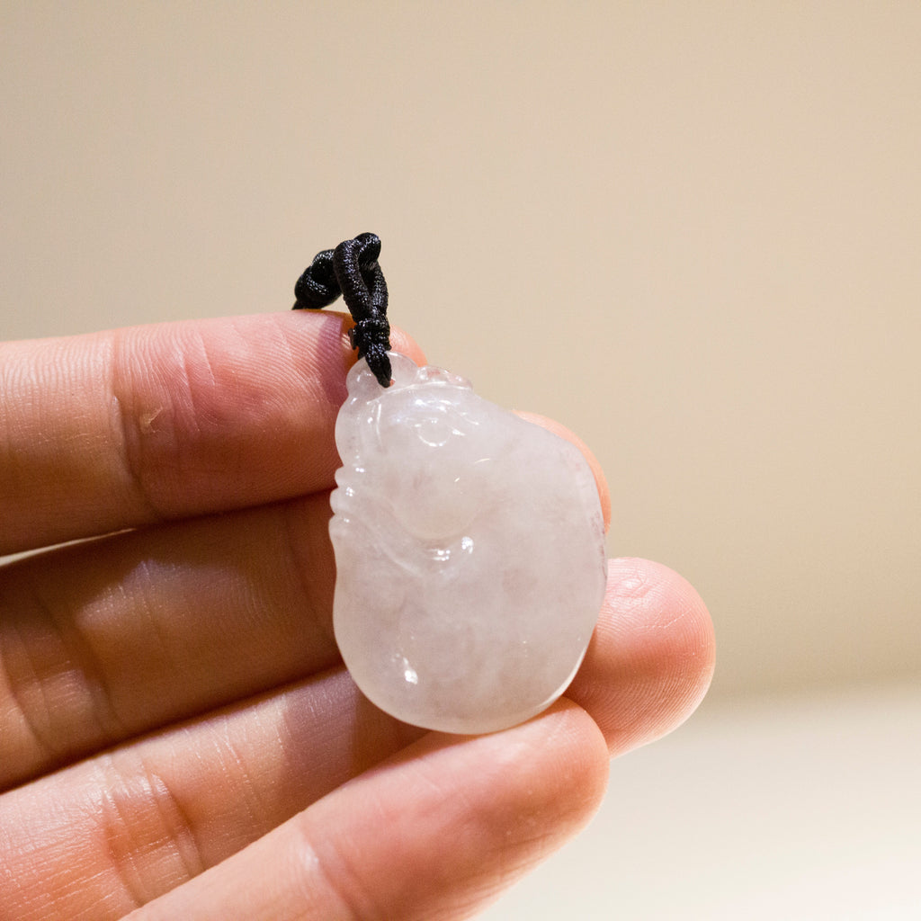 Ruyi White Jade Pendant – Natural Burmese Jadeite