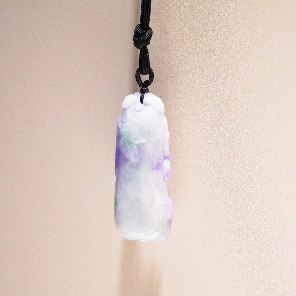 Handcrafted Pepper Shape Purple Jade Pendant Necklace