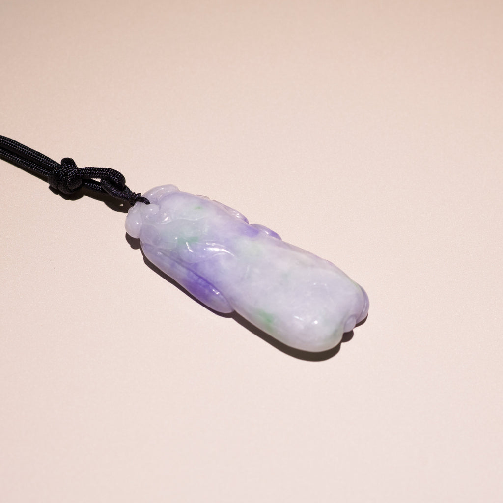 Handcrafted Pepper Shape Purple Jade Pendant Necklace