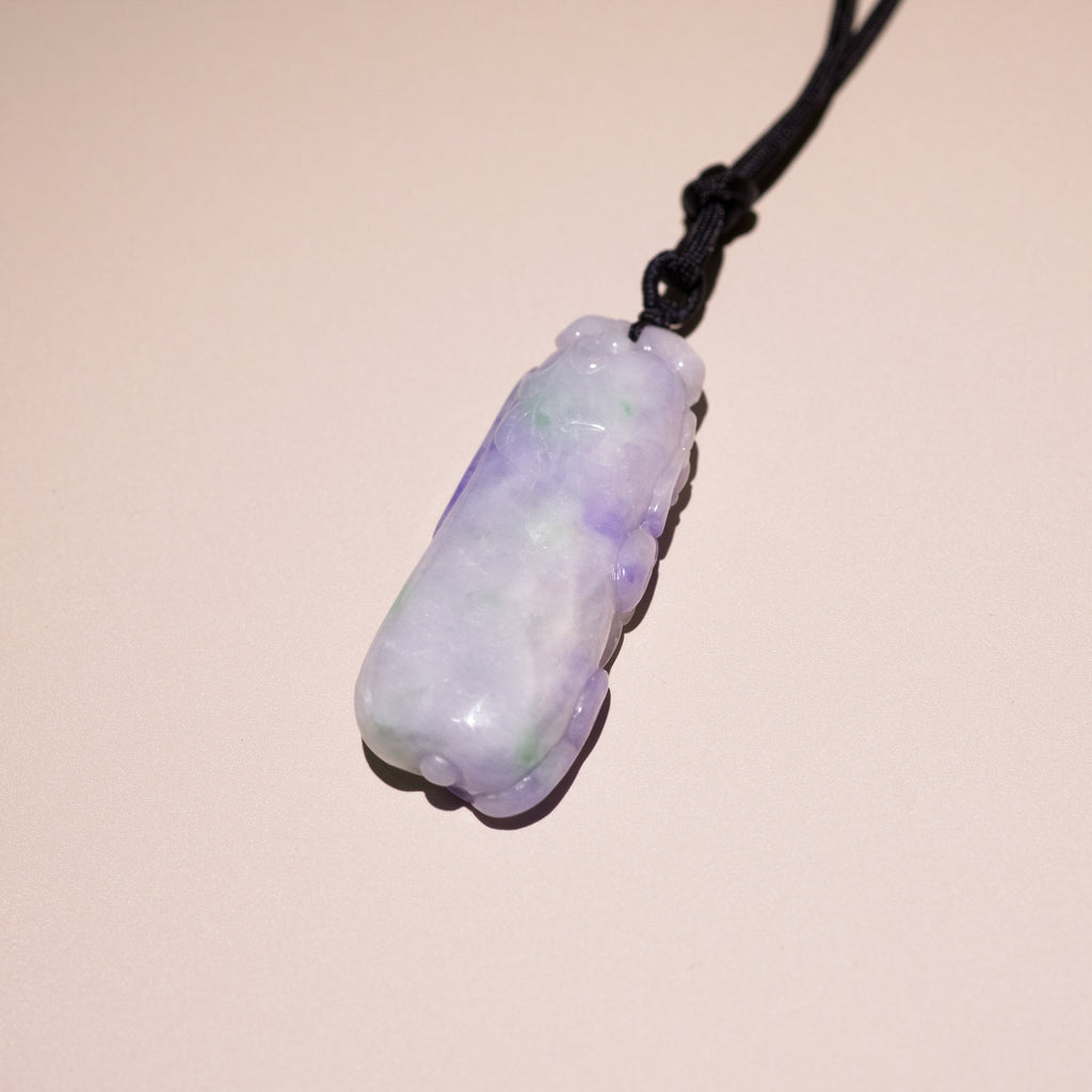 Handcrafted Pepper Shape Purple Jade Pendant Necklace
