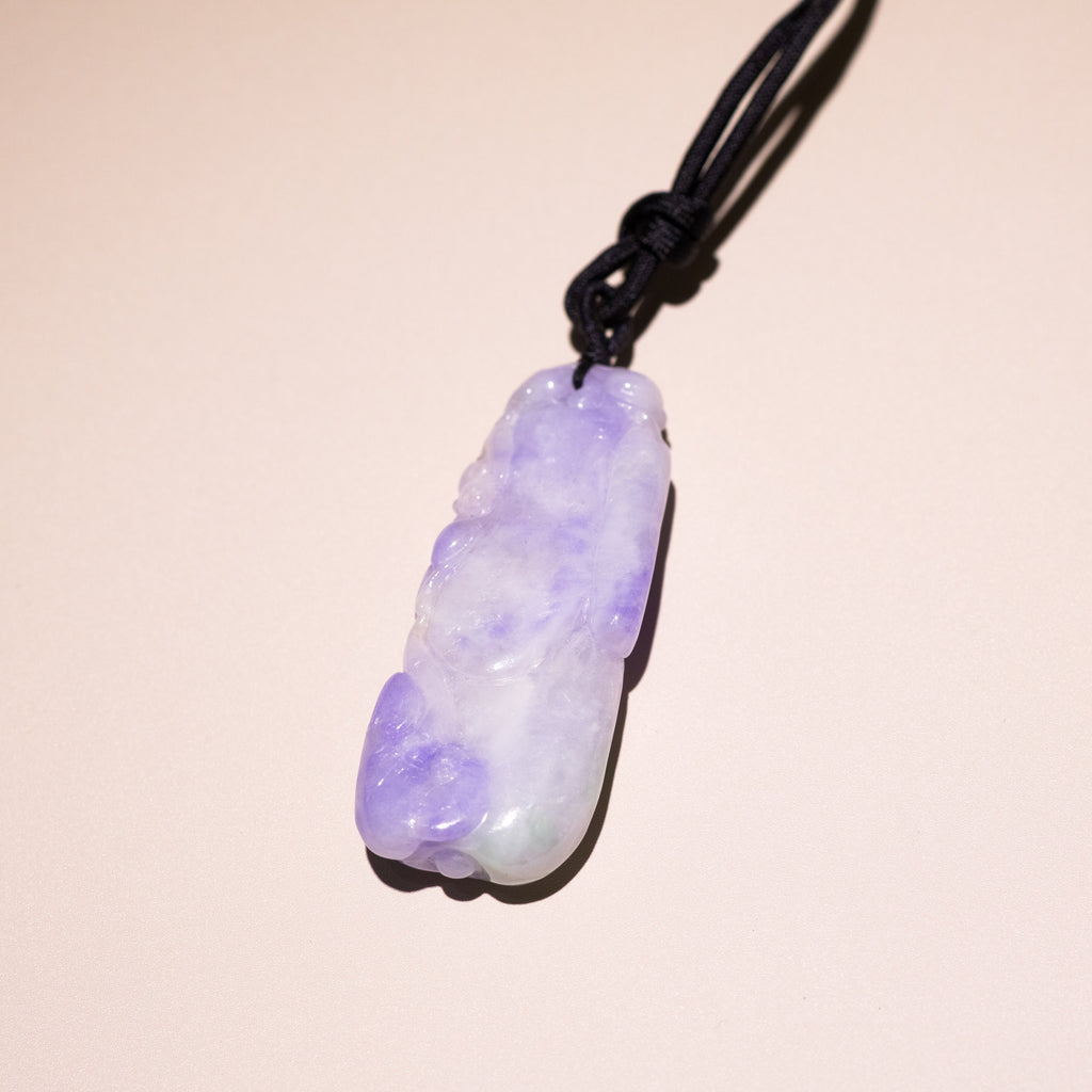 Handcrafted Pepper Shape Purple Jade Pendant Necklace