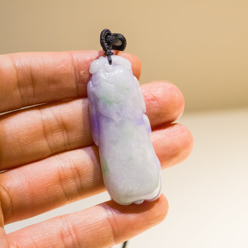 Handcrafted Pepper Shape Purple Jade Pendant Necklace
