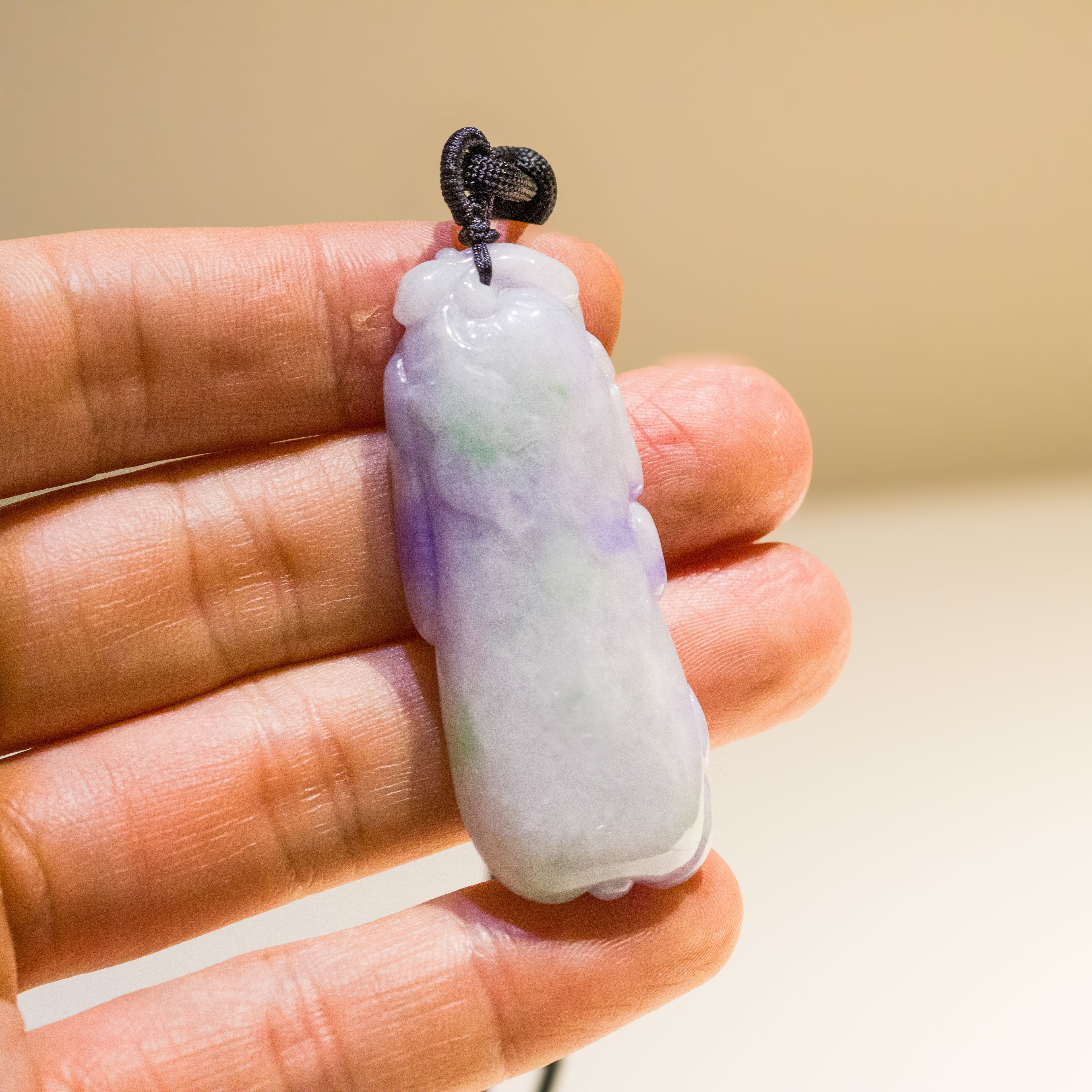 Handcrafted Pepper Shape Purple Jade Pendant Necklace