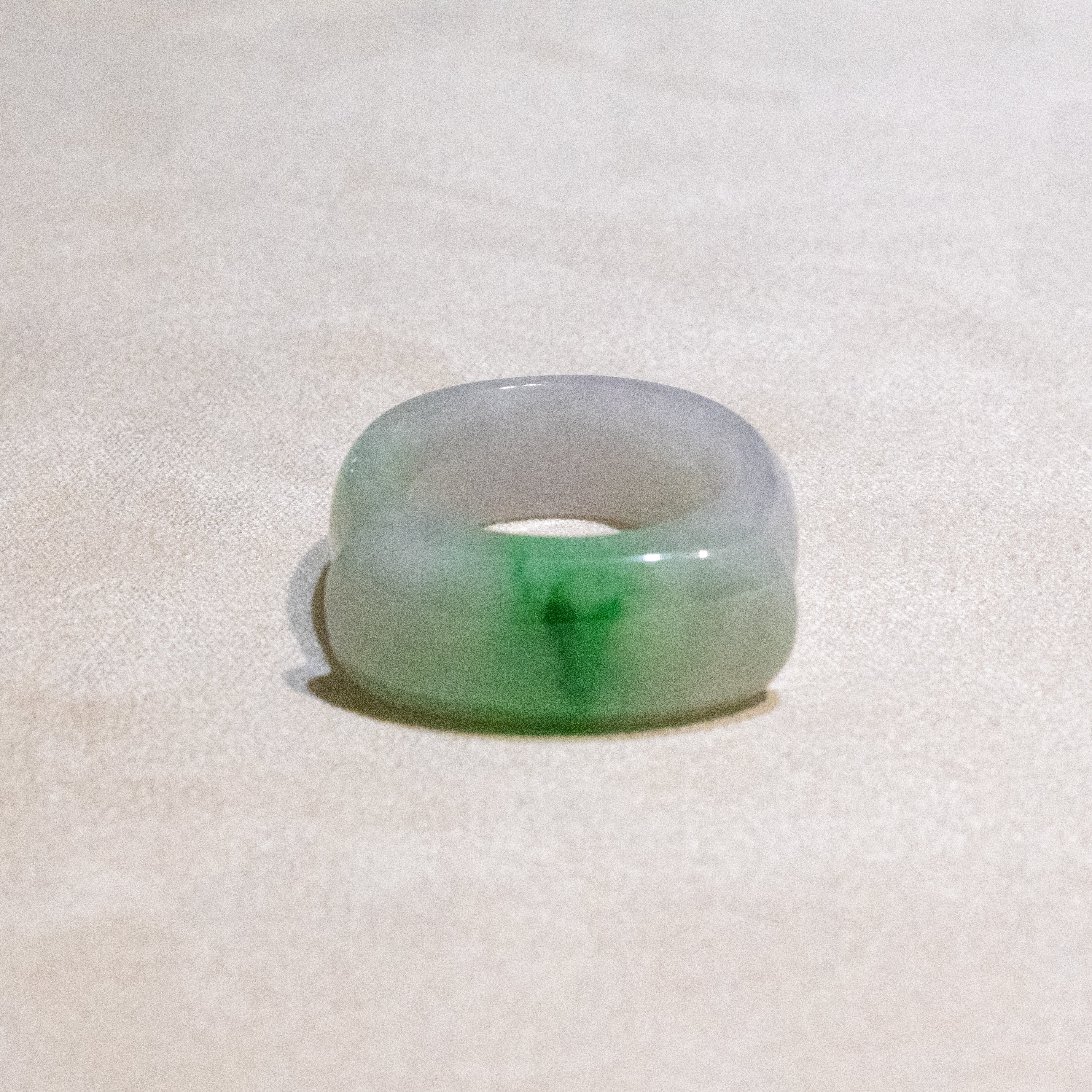 Size US 9.25 Green Burmese Jade Ring - Type A Natural Jadeite