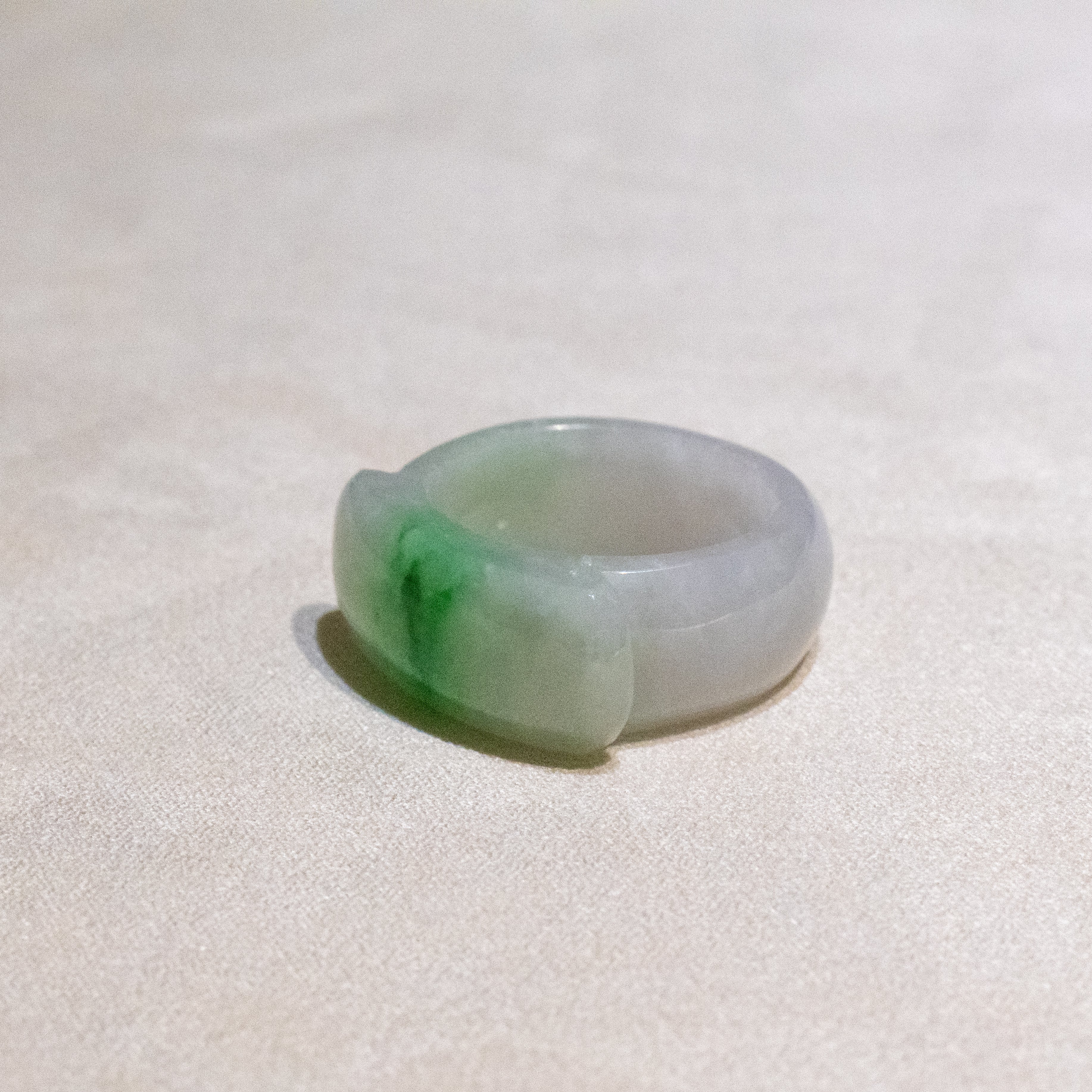Size US 9.25 Green Burmese Jade Ring - Type A Natural Jadeite
