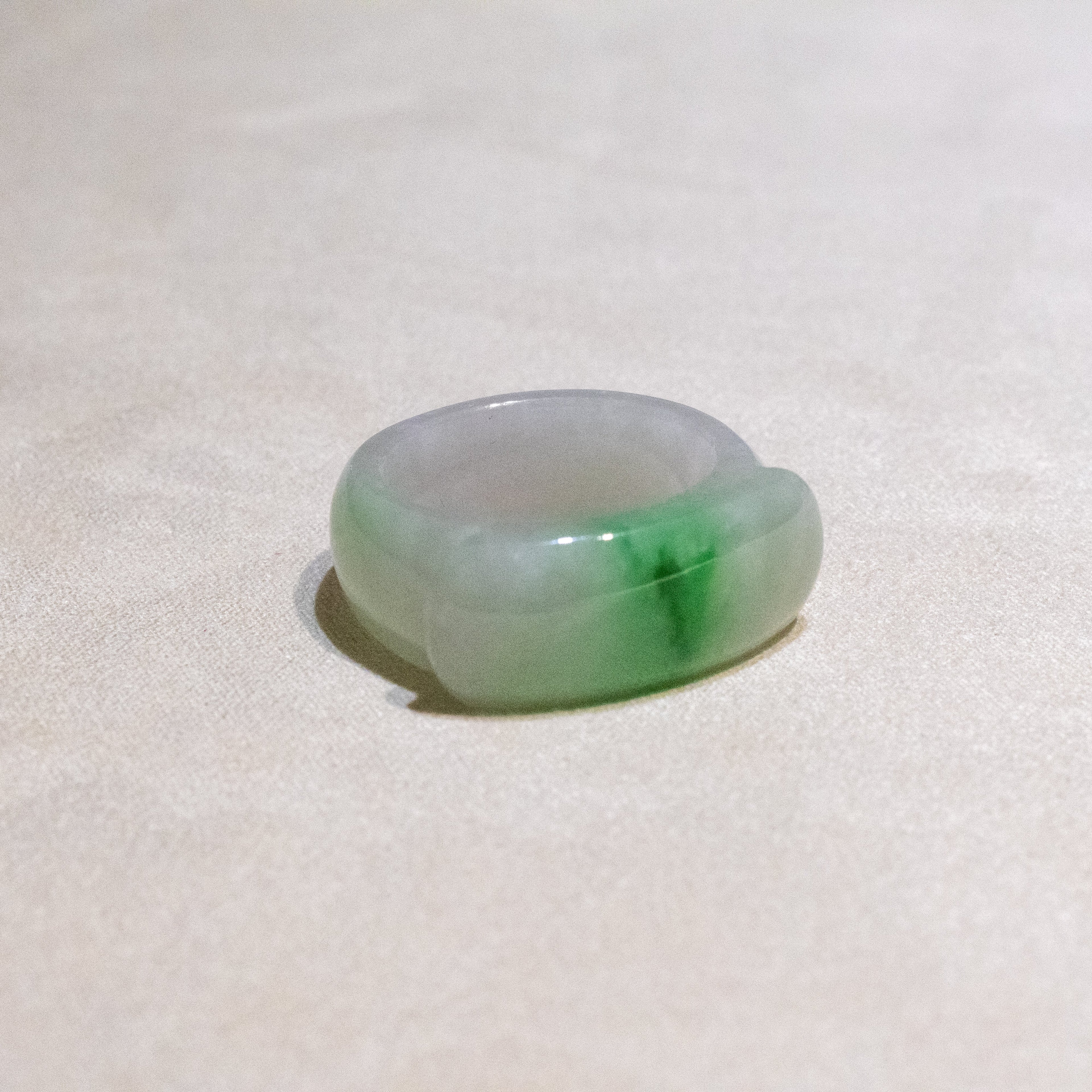 Size US 9.25 Green Burmese Jade Ring - Type A Natural Jadeite