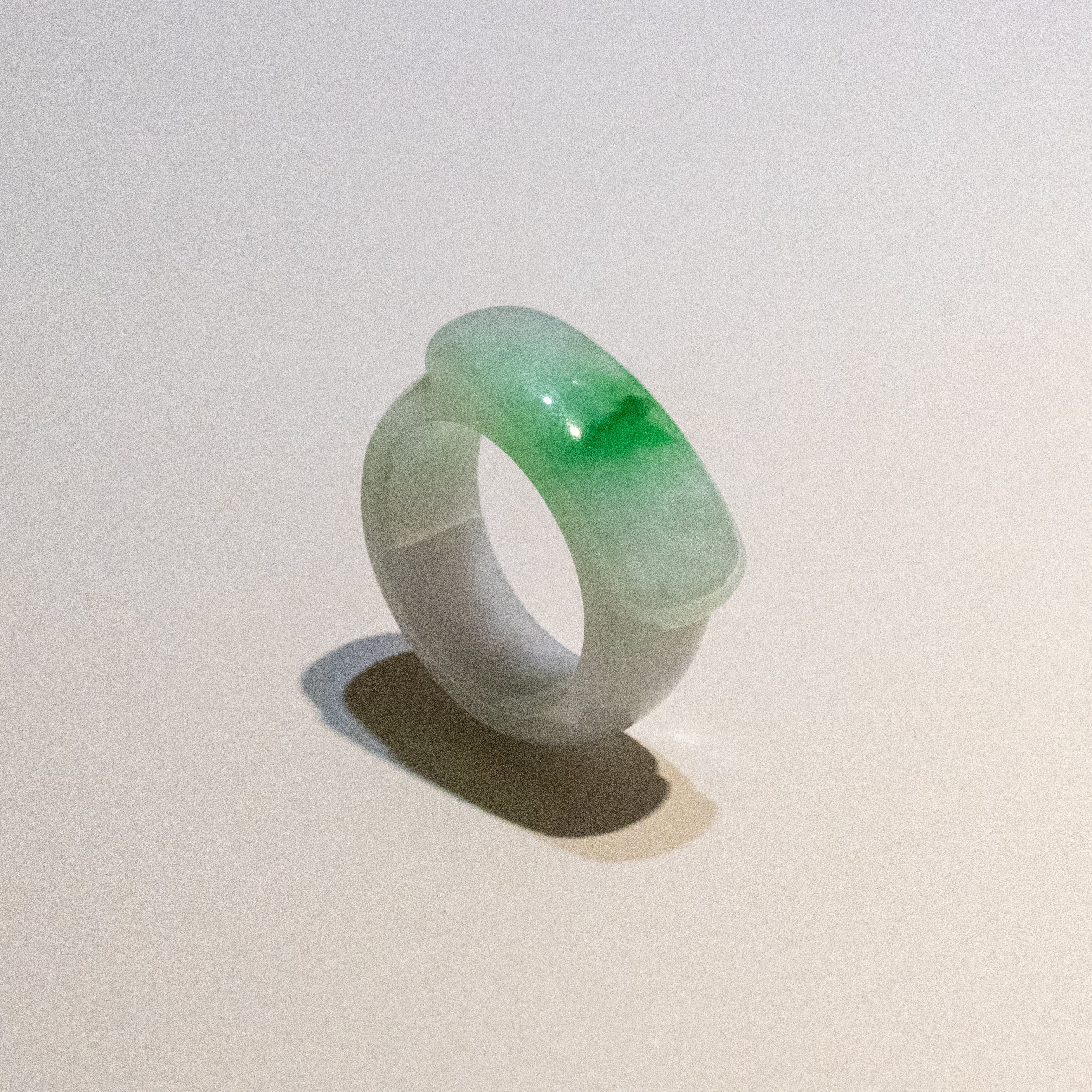 Size US 9.25 Green Burmese Jade Ring - Type A Natural Jadeite
